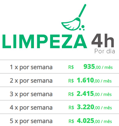 Tabela Limpeza 4h Tabela Limpeza 4h